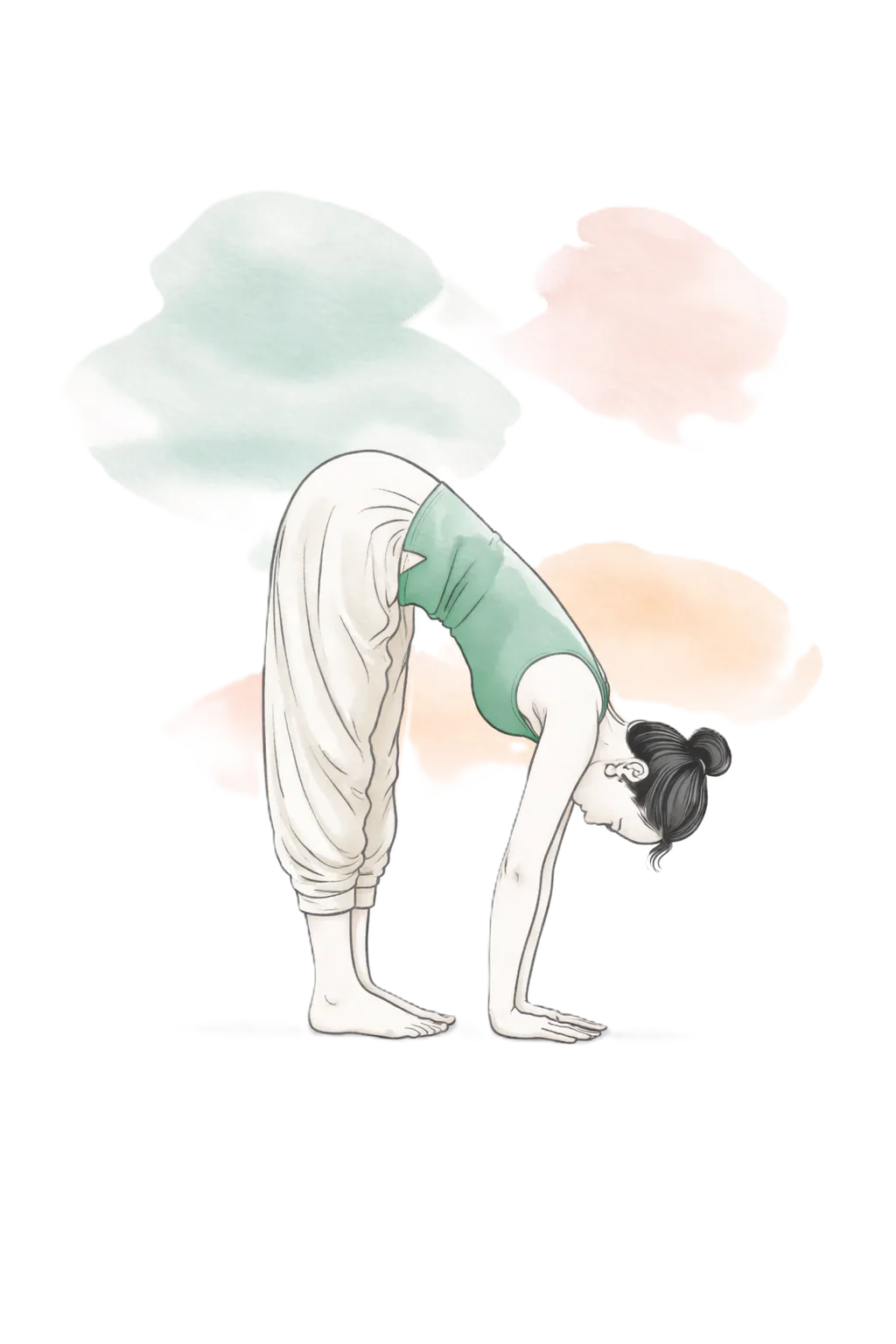 Step 10 of 12 — Padahasta Asana: hand to foot forward fold, return